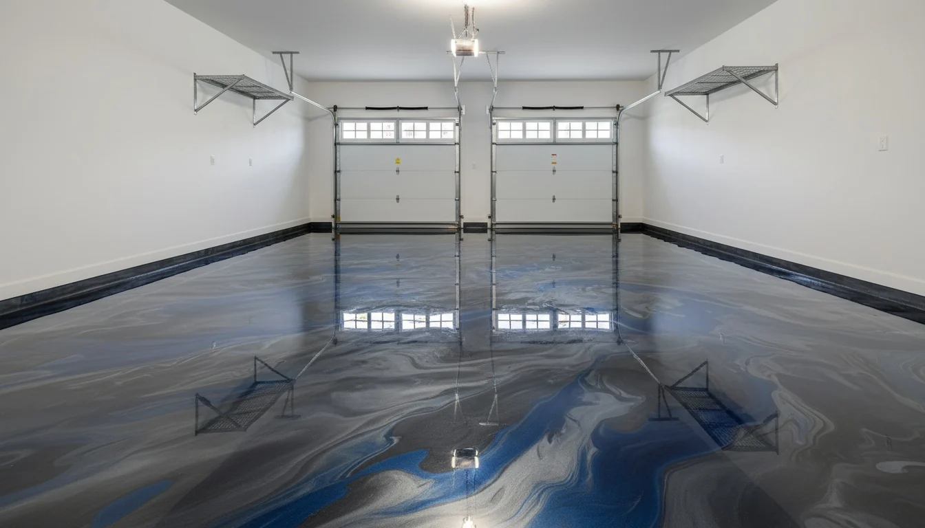Experienced installer applying a glossy epoxy floor coating in Cape Town
