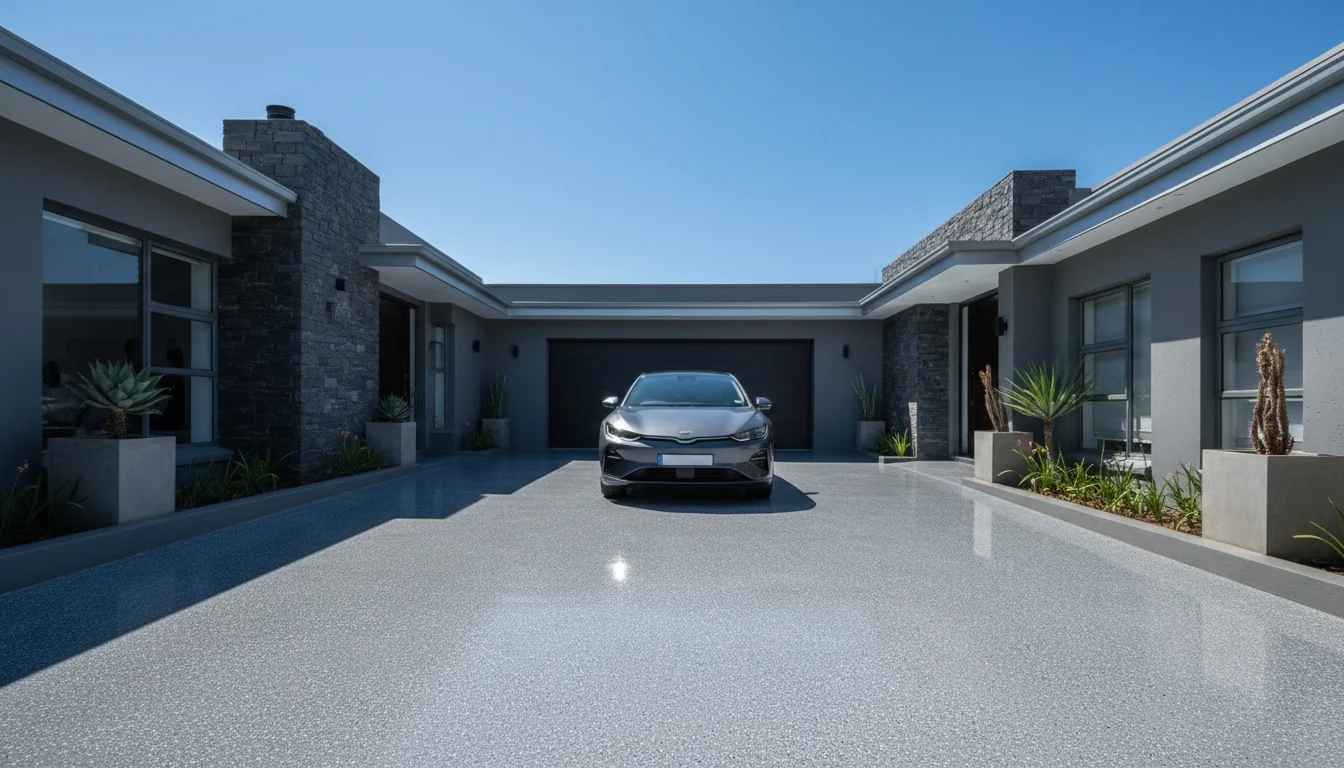 Epoxy-coated driveway surface